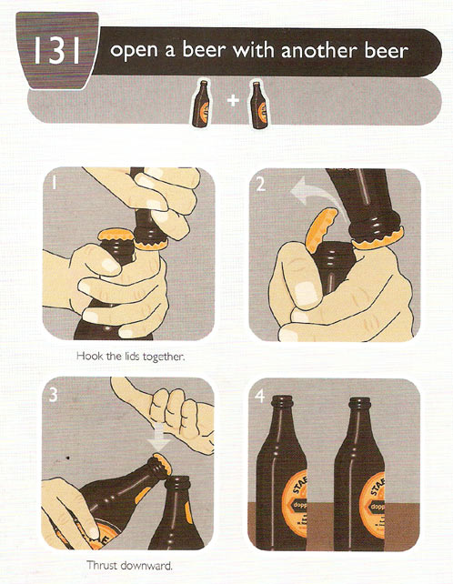 открывание пива одна об одну